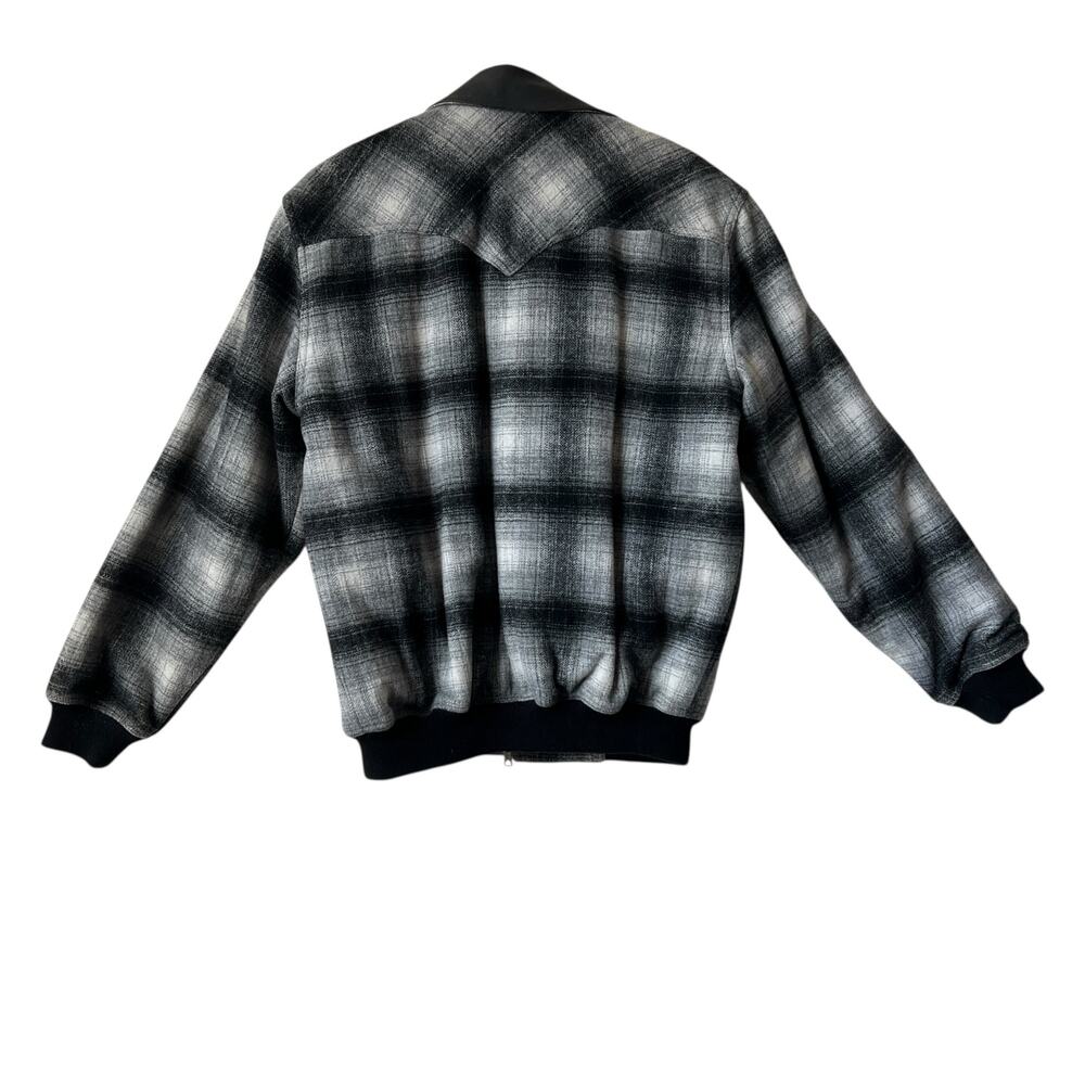 Powder River Outfitters Panhandle Slim Plaid Wool Blend Bomber Jacket Size XXS - Picture 2 of 12